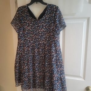 Madewell floral tiered mini dress
